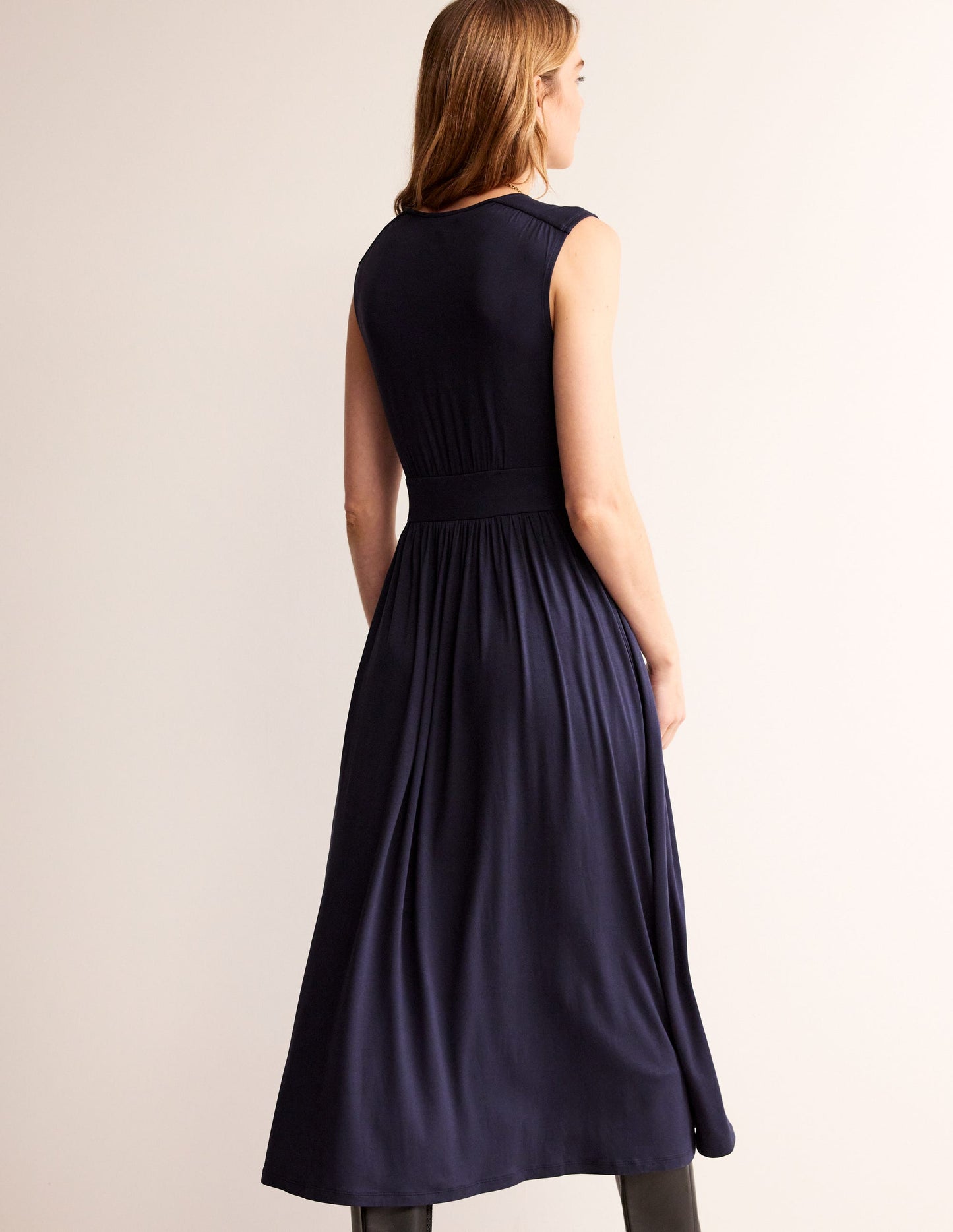 Thea Sleeveless Midi Dress-Navy