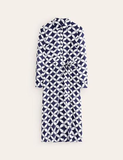 Kate Midi Shirt Dress -French Navy, Diamond Terrace