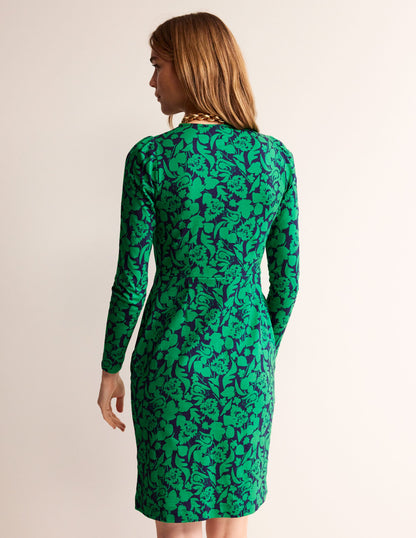 Penelope Jersey Dress-Meadow Green, Tulip Bloom