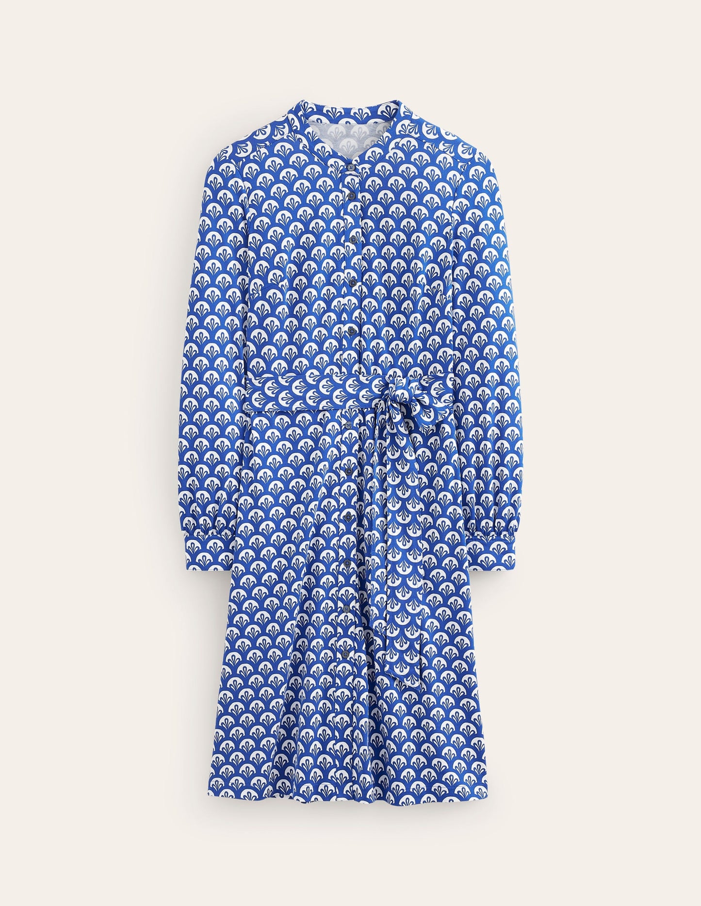 Julia Jersey Shirt Dress-Surf The Web, Foliage Geo