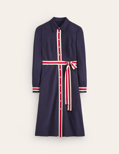 Kate Tipping Shirt Dress-Navy