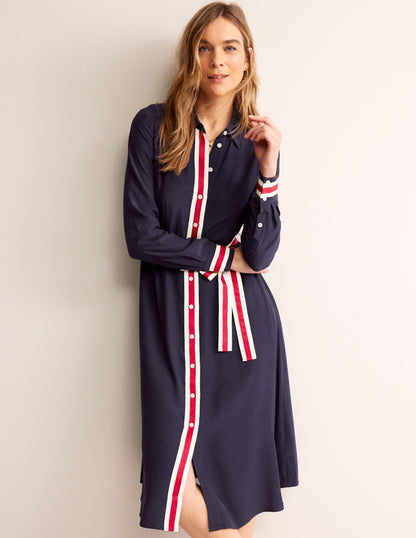 Kate Tipping Shirt Dress-Navy