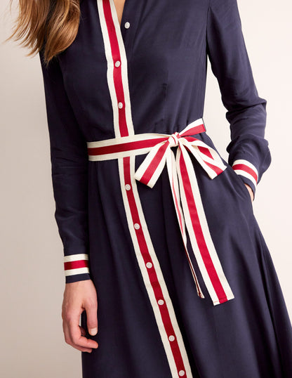 Kate Tipping Shirt Dress-Navy