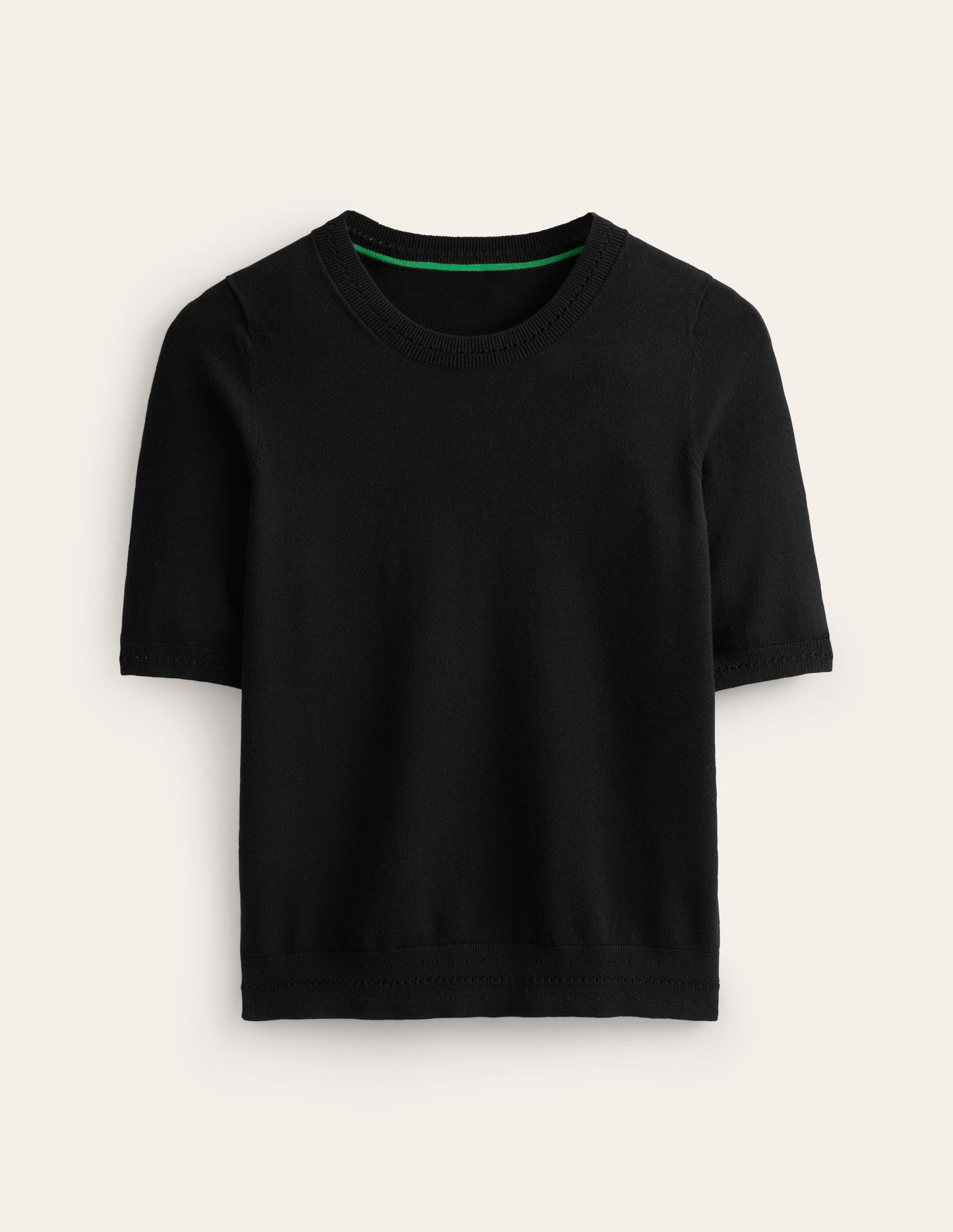 Catriona Cotton Crew T-Shirt-Black