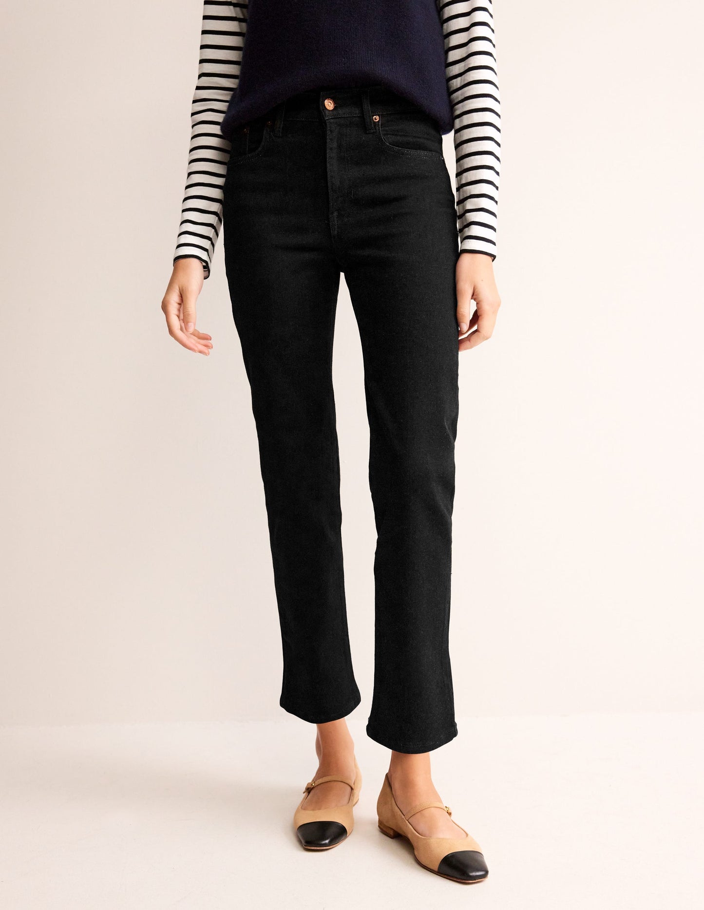 Mid Rise Slim Leg Jeans-Washed Black