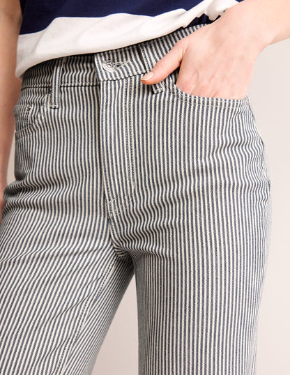 Mid Rise Slim Leg Jeans-Stripe