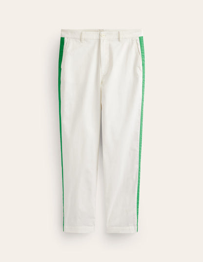 Barnsbury Chino Trousers-Ivory Side Stripe