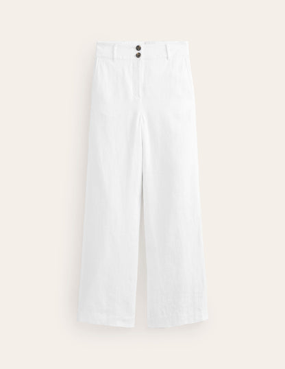 Westbourne Linen Trousers-White