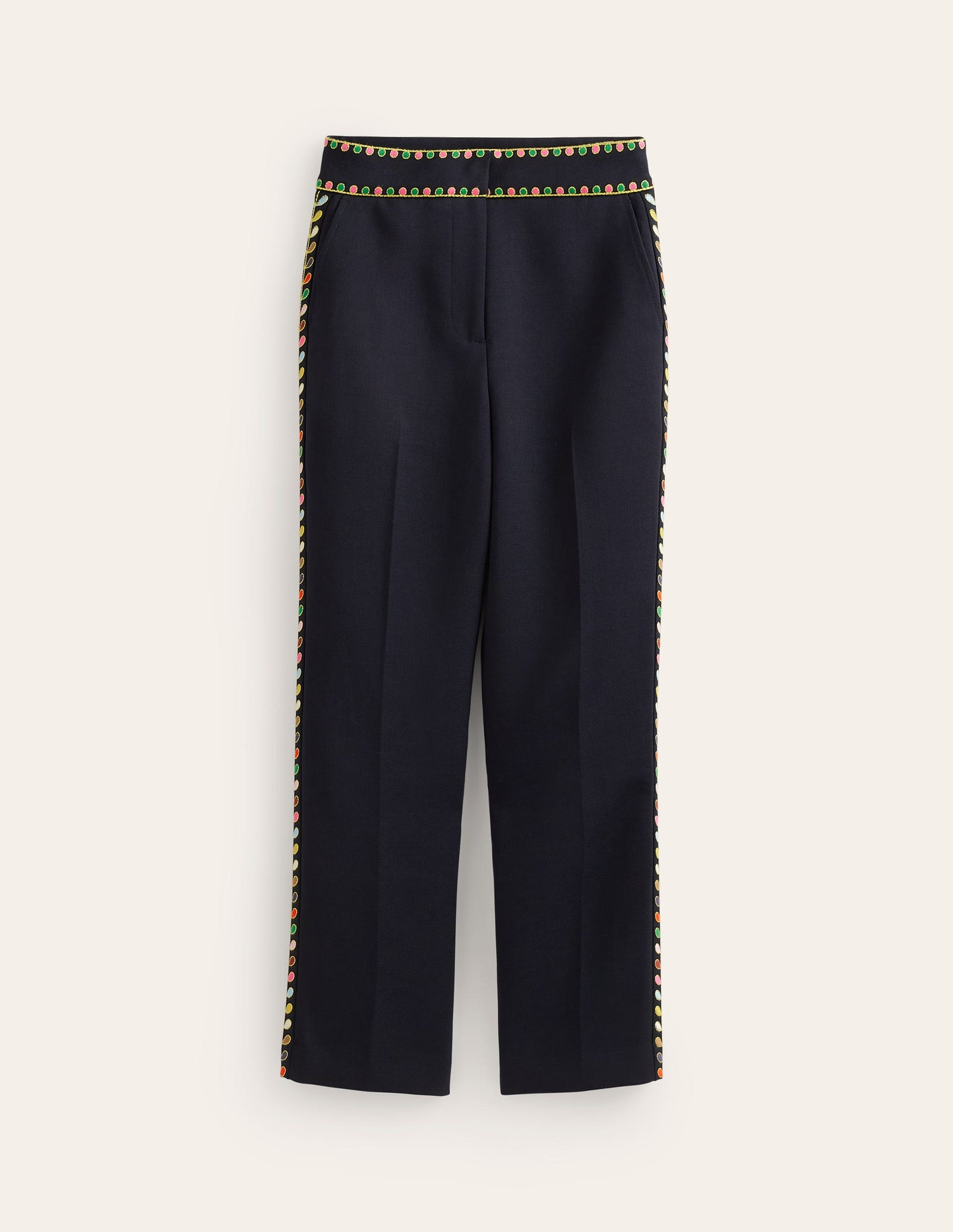 Embroidered Icon Trouser-Navy