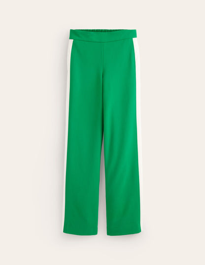 Pull On Side Stripe Trousers-Green Tambourine