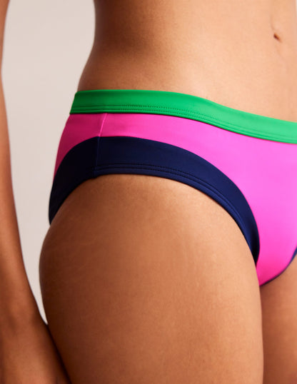 Santorini Bikini Bottoms-Super Pink Colourblock