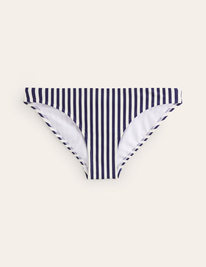 Classic Bikini Bottoms-Navy, Ivory Stripe