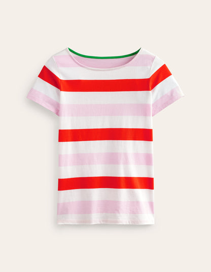 Ella Short Sleeve Breton -Pink, Red