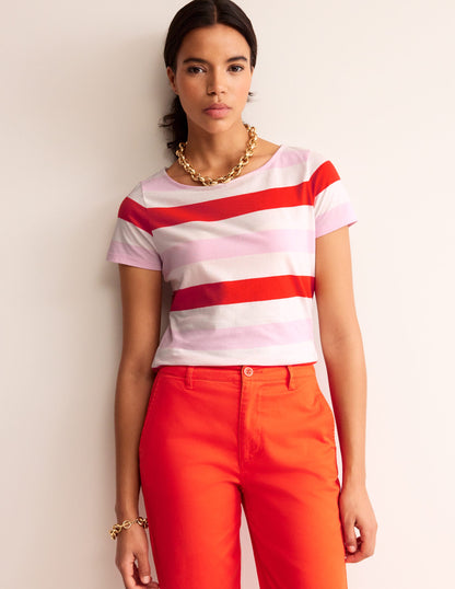 Ella Short Sleeve Breton -Pink, Red