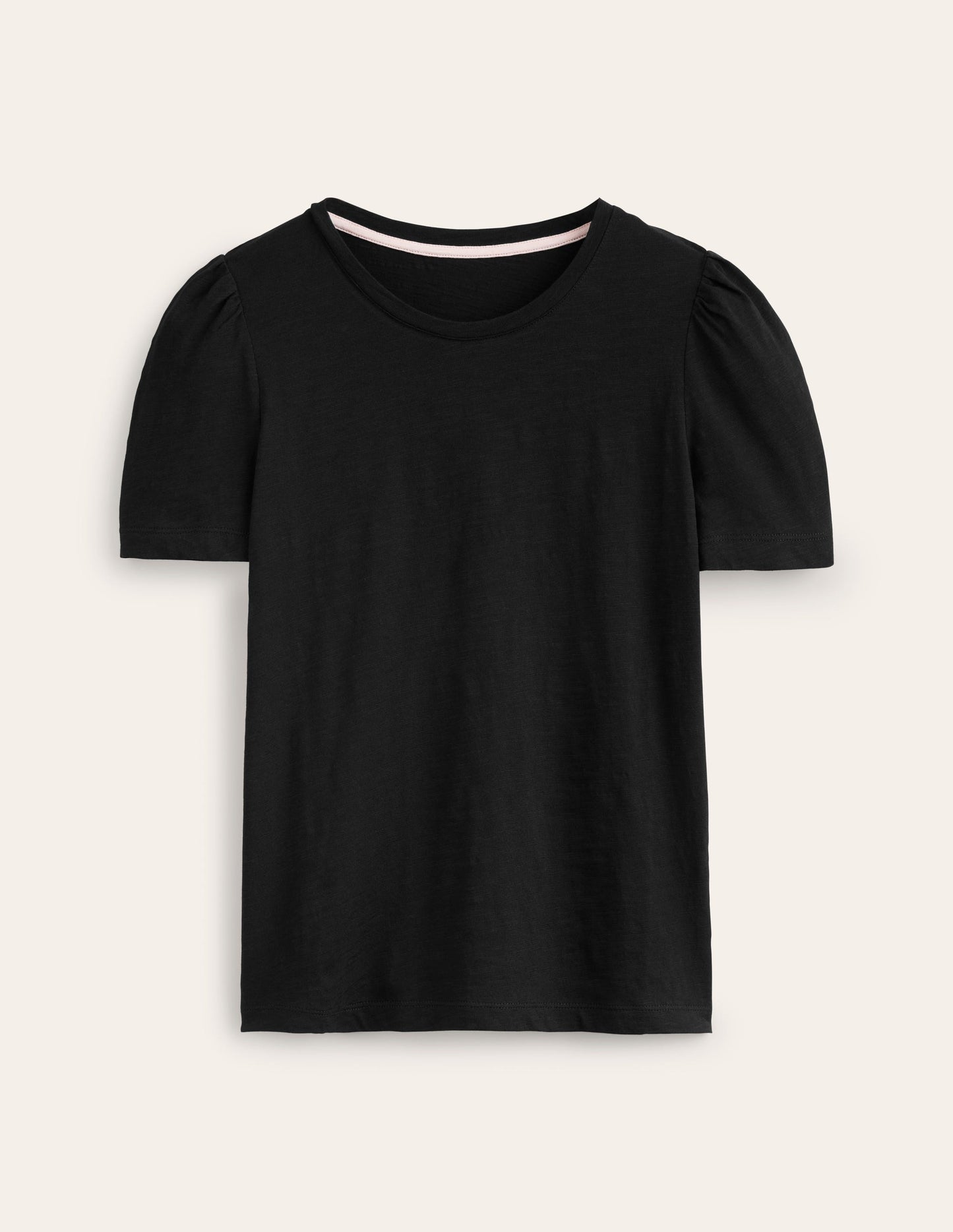 Cotton Puff Sleeve T-Shirt-Black