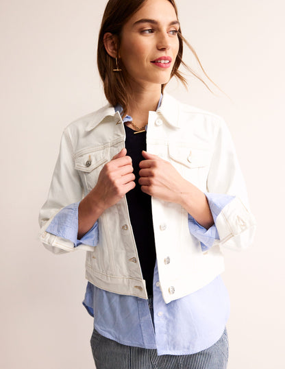 Denim Jacket-Ecru