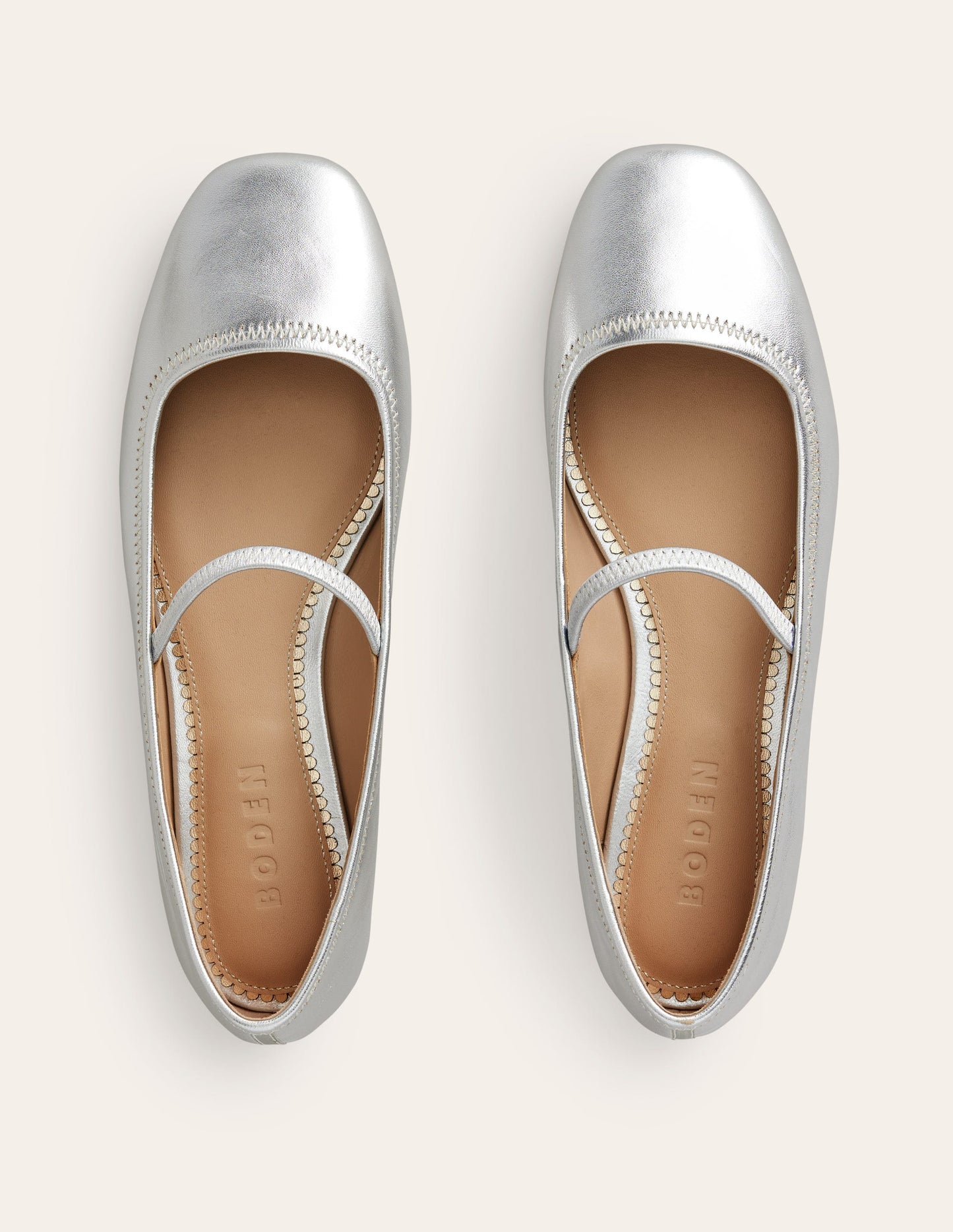 Thea Mary Jane Ballet Flat-Silver Metallic