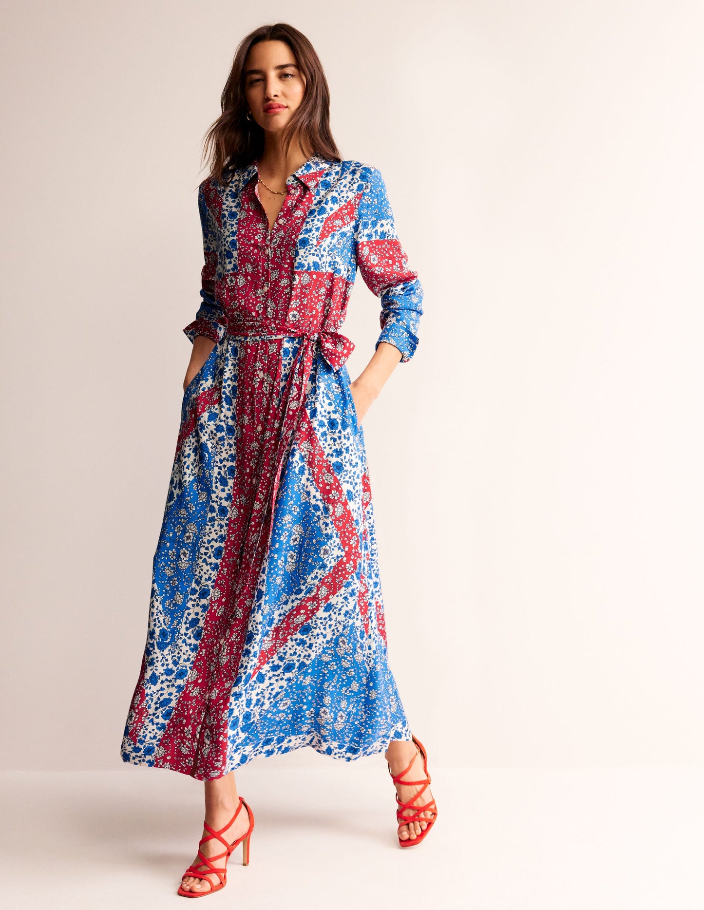 Claudia Maxi Shirt Dress-Indigo Bunting, Union Jack