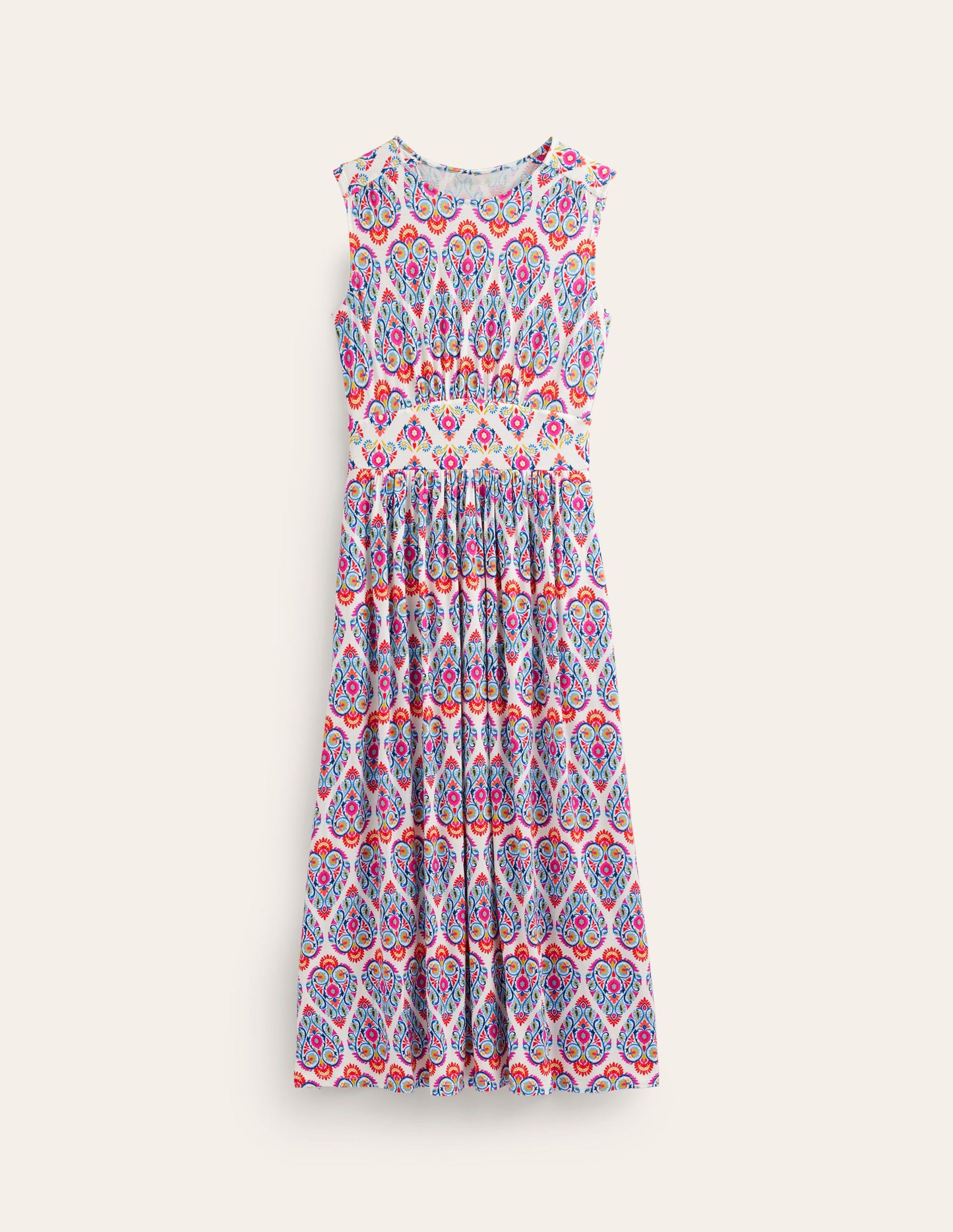 Thea Sleeveless Midi Dress-Multi, Flora Stamp