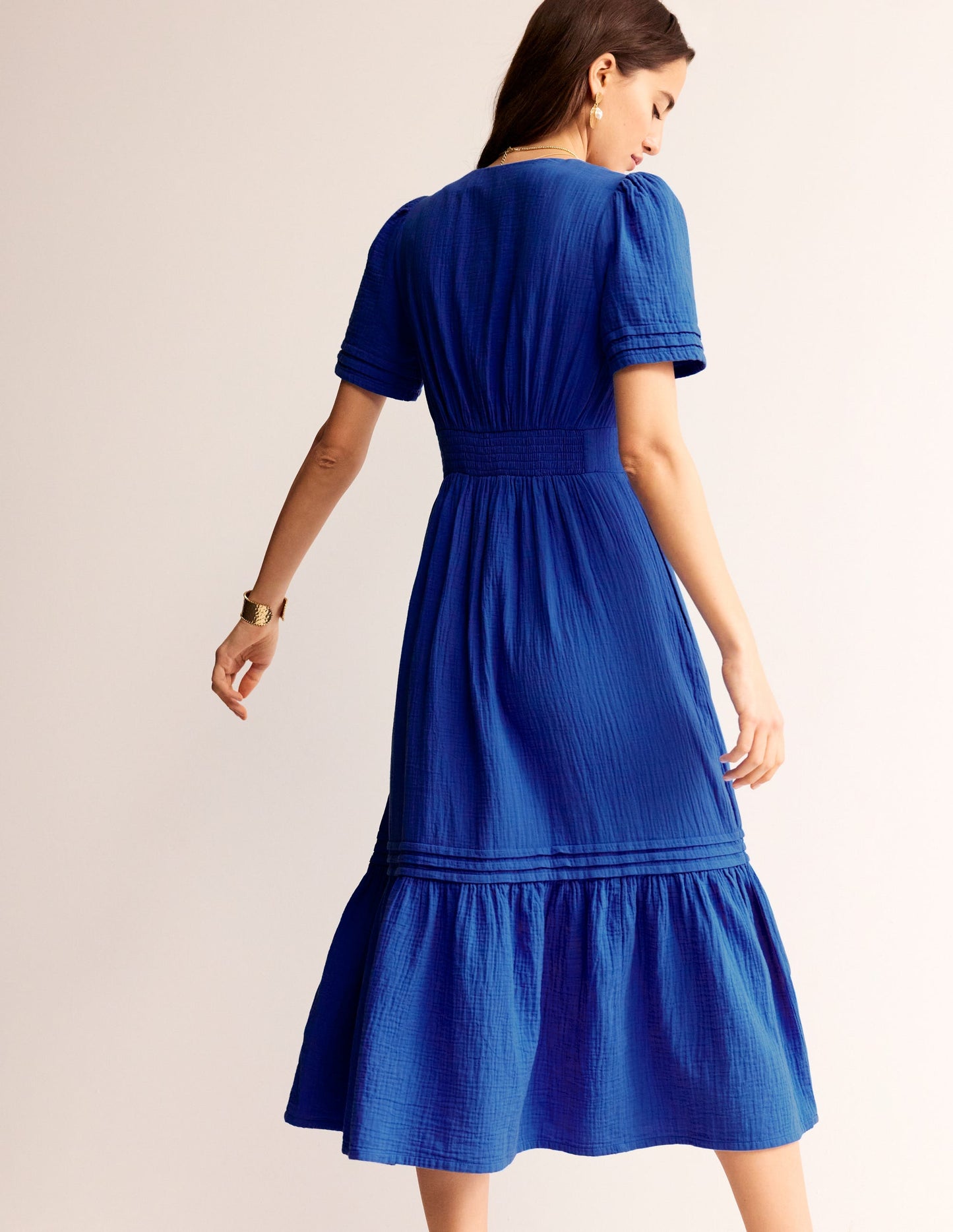 Eve Double Cloth Midi Dress-Indigo Bunting