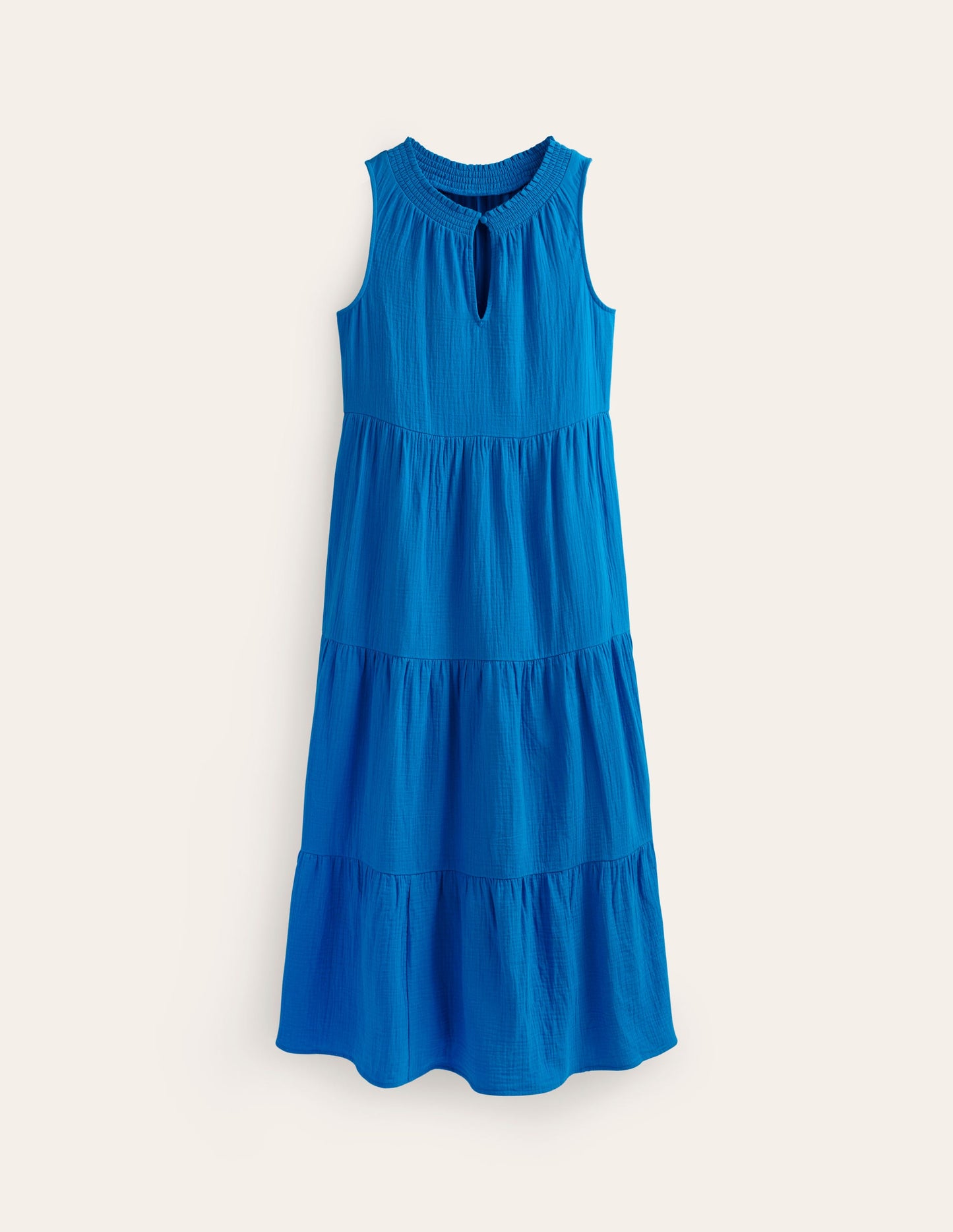 Double Cloth Maxi Tiered Dress-Indigo Bunting