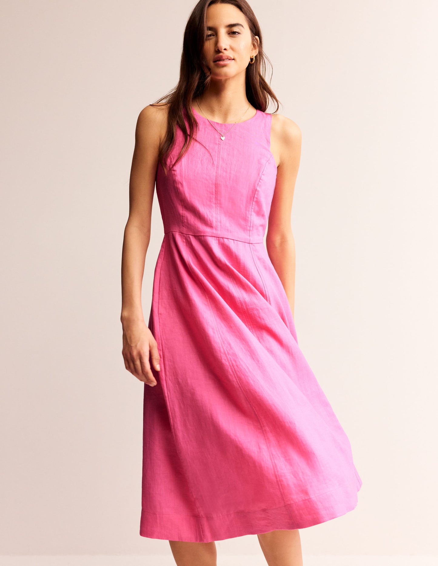 Carla Linen Midi Dress-Sangria Sunset