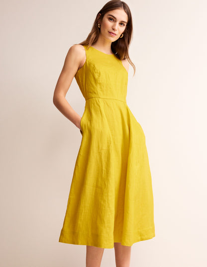 Carla Linen Midi Dress-Passion Fruit