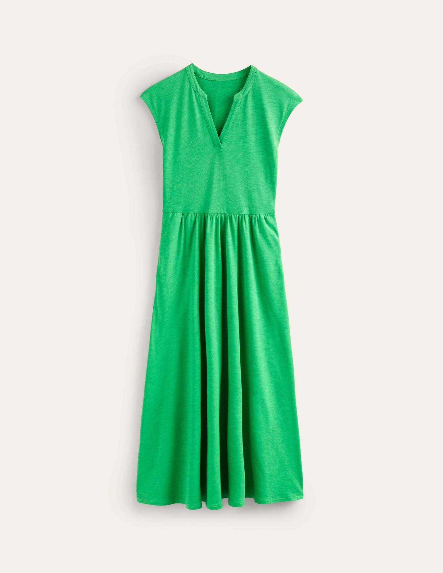 Chloe Notch Jersey Midi Dress-Kelly Green