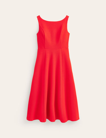 Scarlet Ottoman Ponte Dress-Flame Scarlet