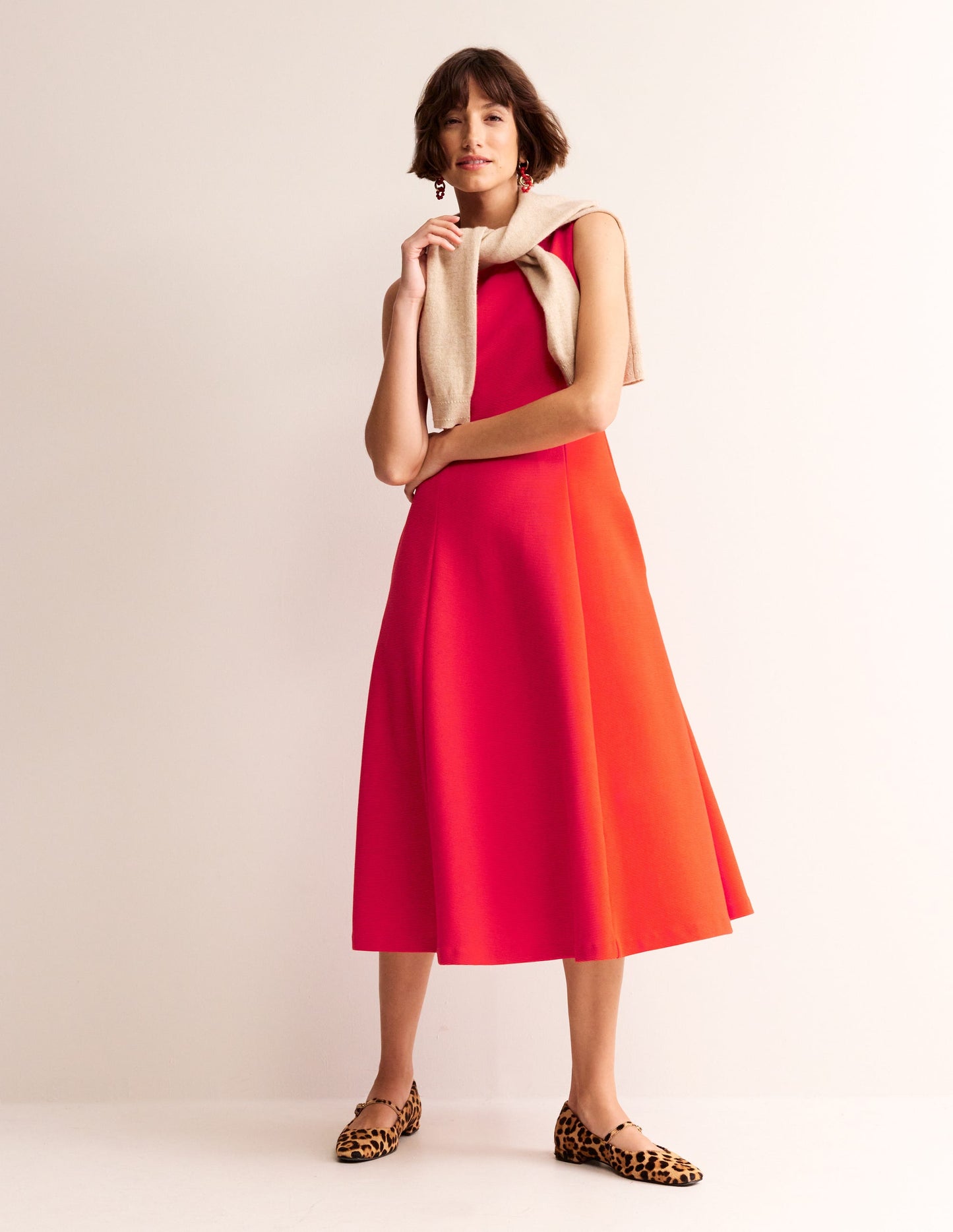 Scarlet Ottoman Ponte Dress-Flame Scarlet