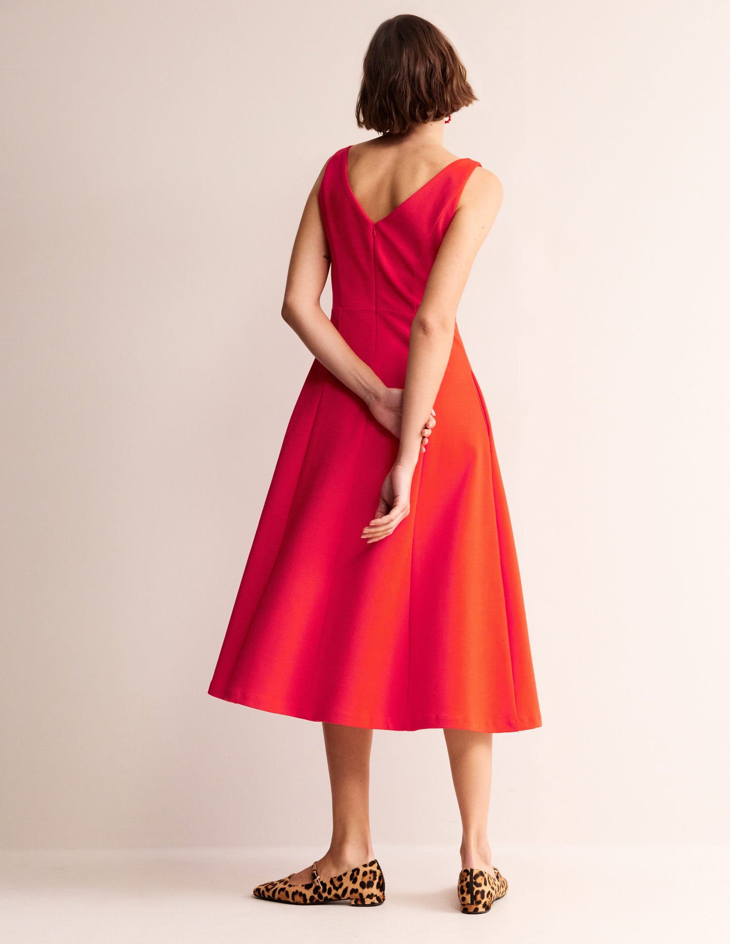 Scarlet Ottoman Ponte Dress-Flame Scarlet