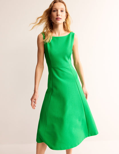 Scarlet Ottoman Ponte Dress-Bright Green