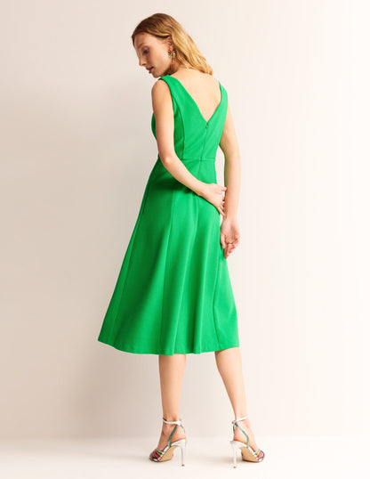 Scarlet Ottoman Ponte Dress-Bright Green