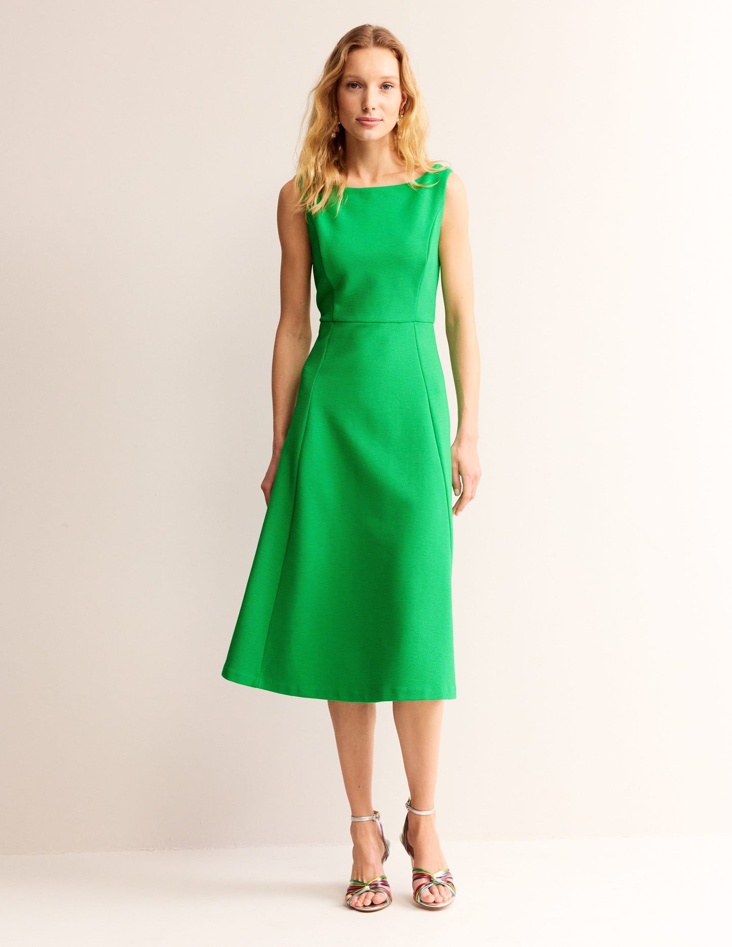 Scarlet Ottoman Ponte Dress-Bright Green