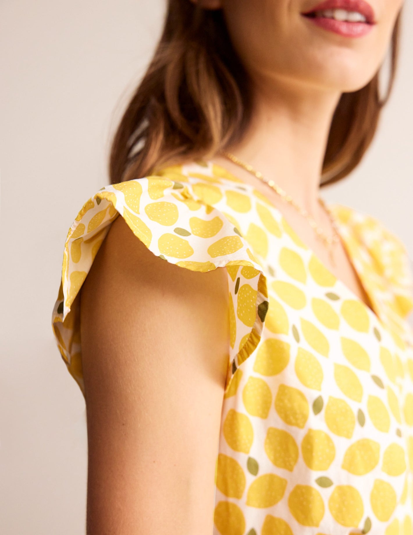 May Cotton Midi Tea Dress-Passionfruit, Lemons