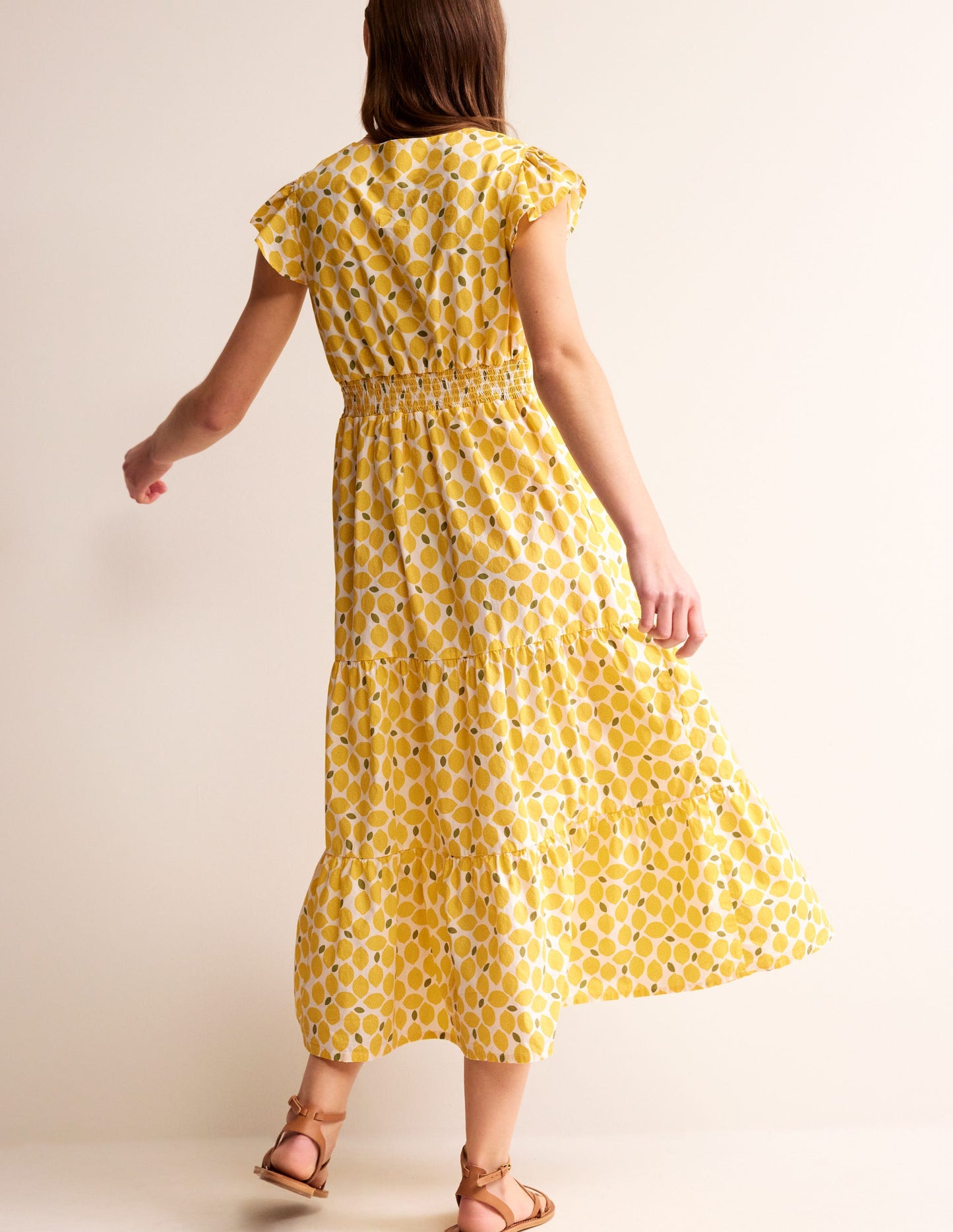 May Cotton Midi Tea Dress-Passionfruit, Lemons