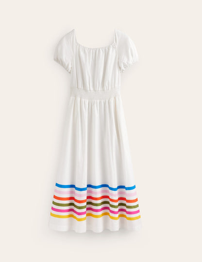 Amber Cotton Midi Dress-Multistripe