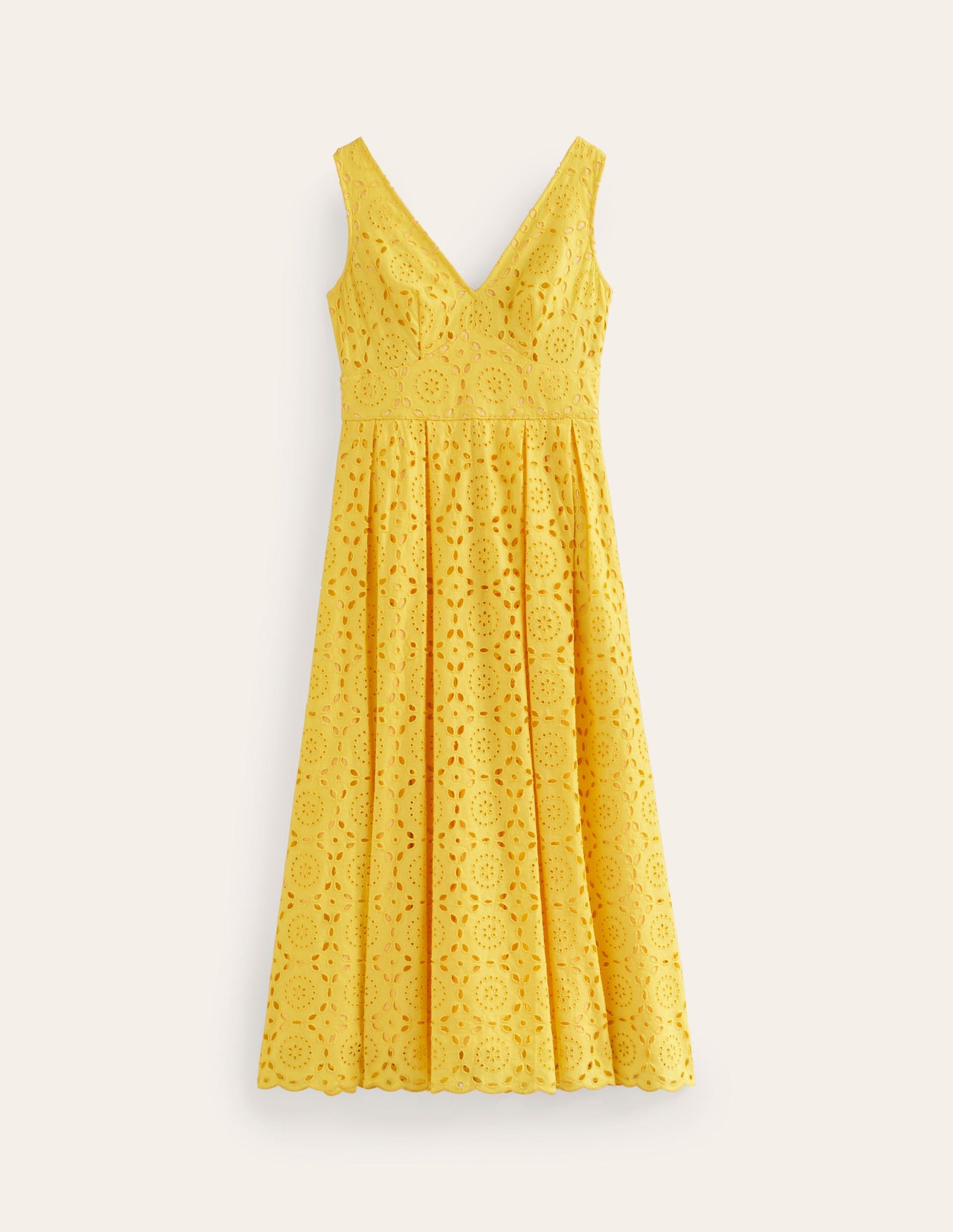 Broderie Occasion Midi Dress-Vibrant Yellow