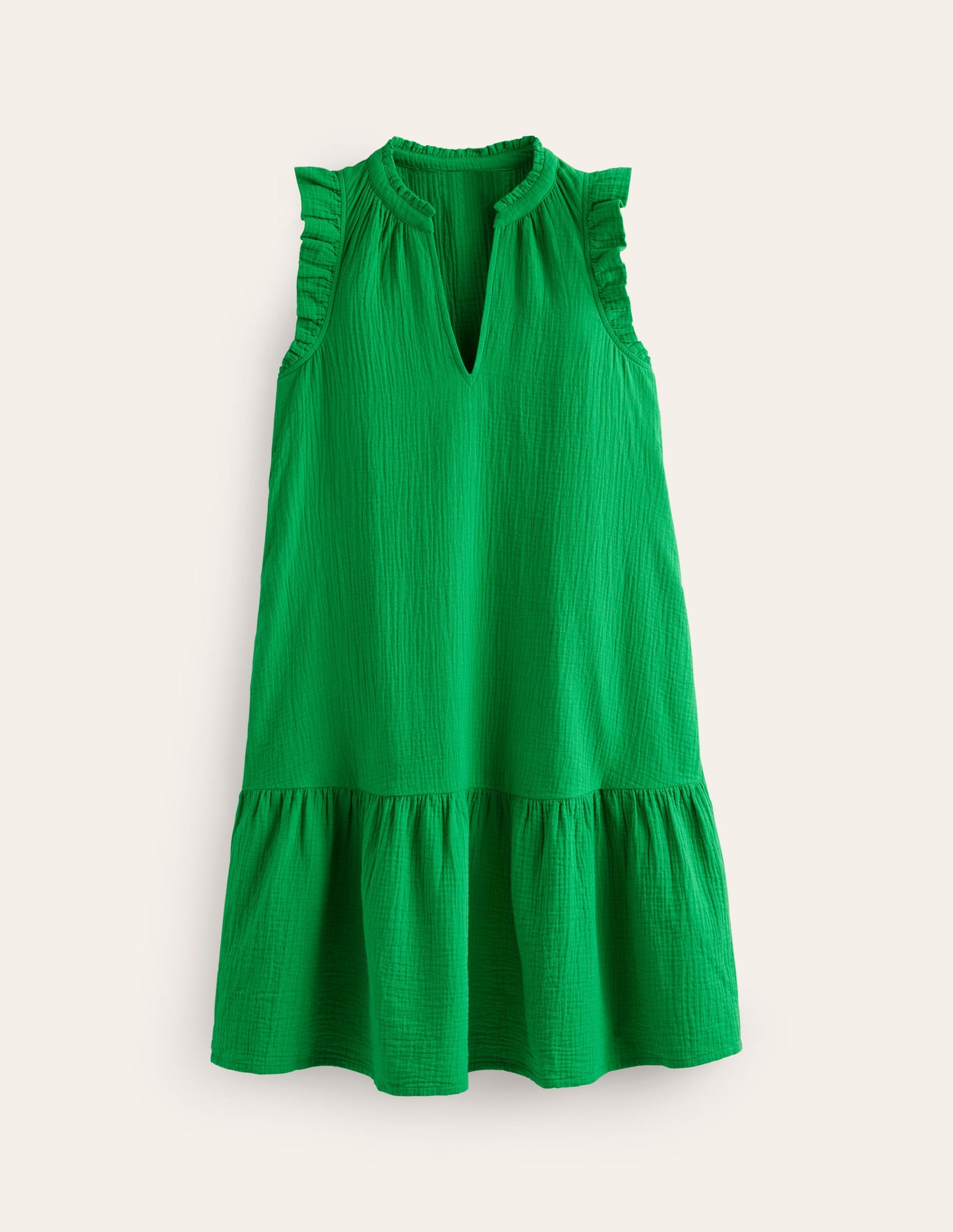 Daisy Double Cloth Short Dress-Kelly Green