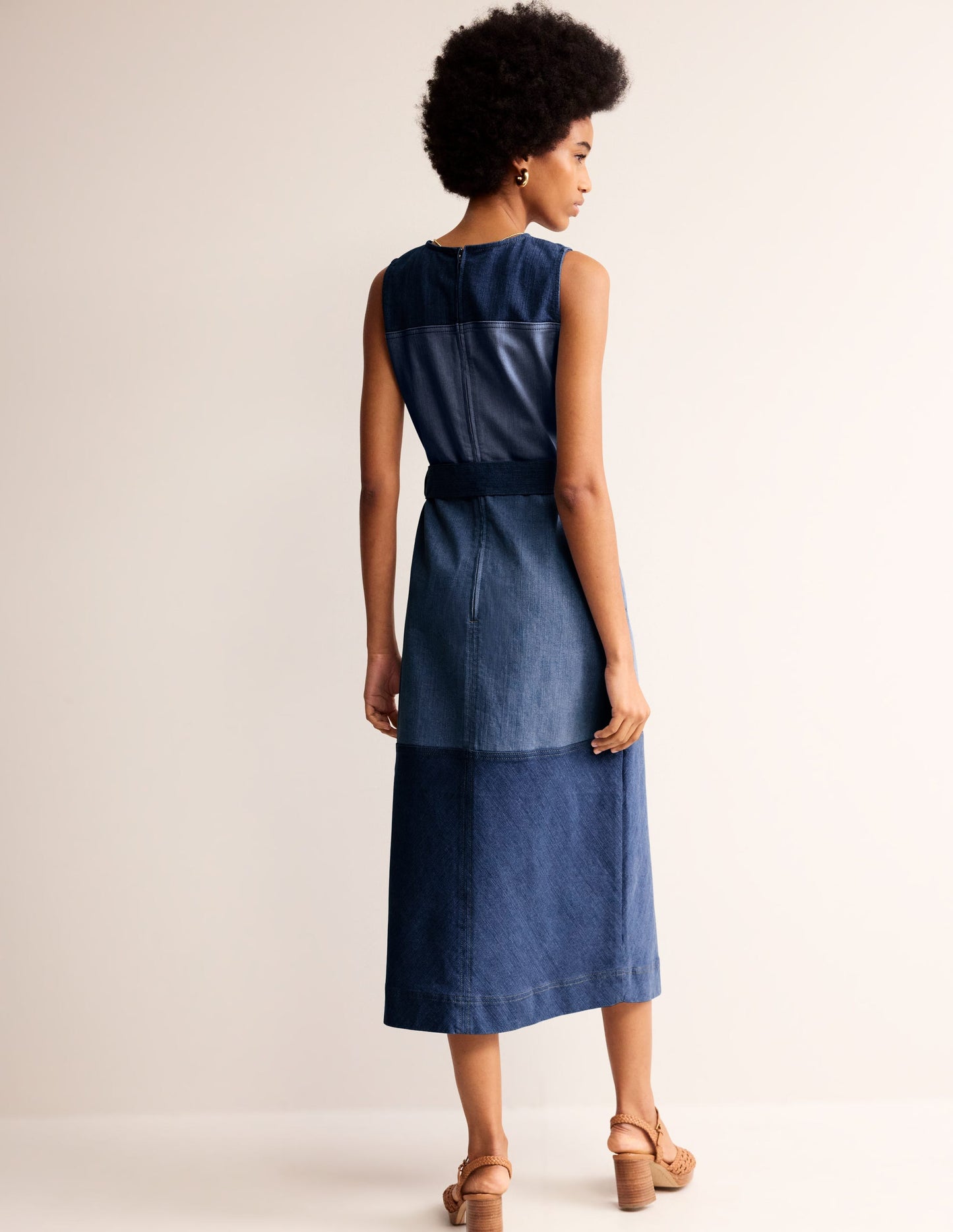 Hotch Denim Midi Dress-Hotched Denim