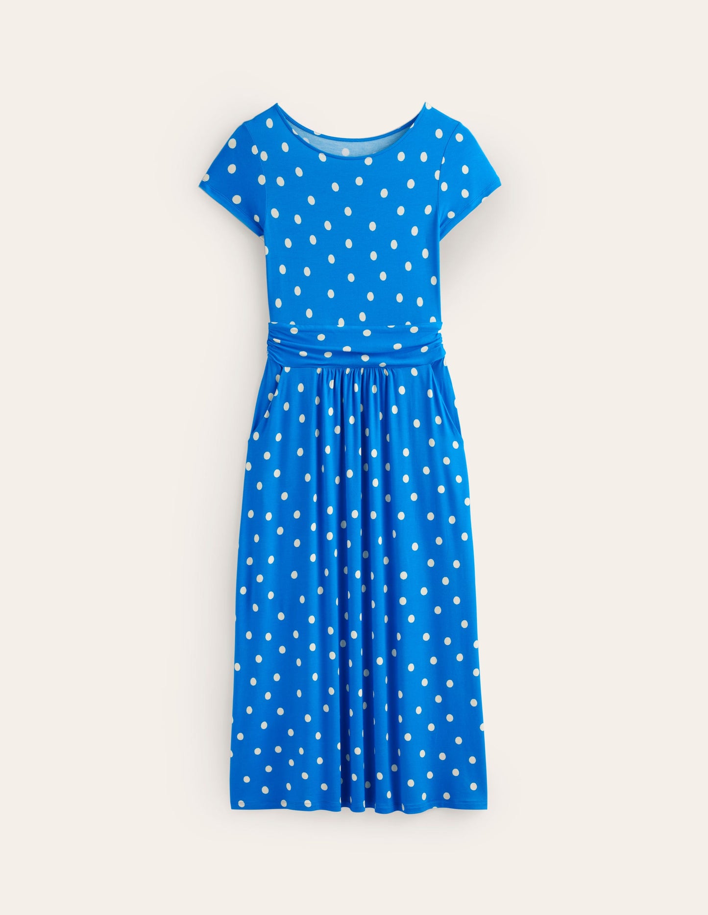 Amelie Jersey Midi Dress-Blue, Scattered Brand Spot