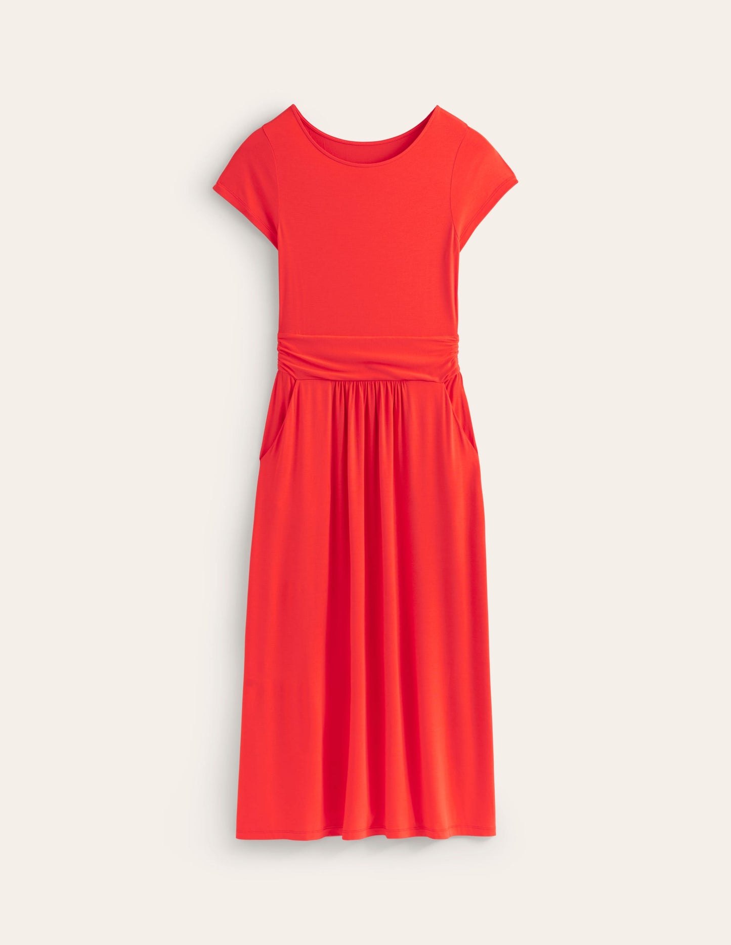 Amelie Jersey Midi Dress-Poppy Red