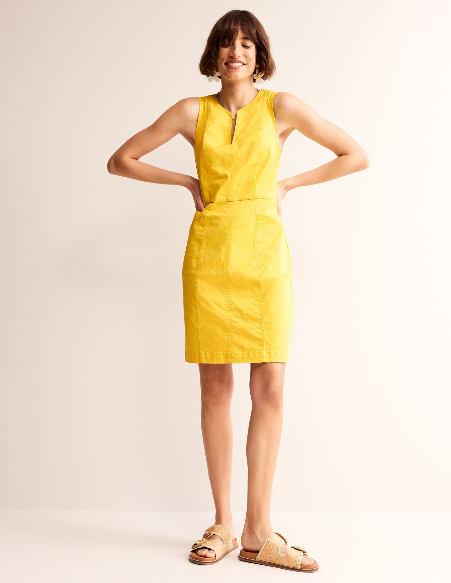 Helena Chino Short Dress-Passionfruit