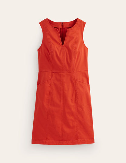 Helena Chino Short Dress-Poppy Red