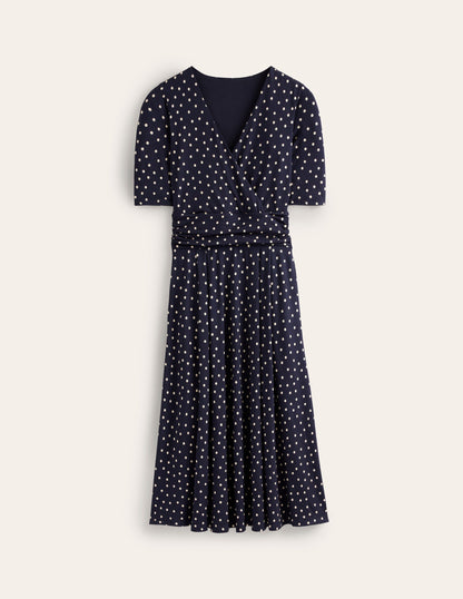 Kassidy Jersey Midi Dress-Navy, Scattered Brand Spot