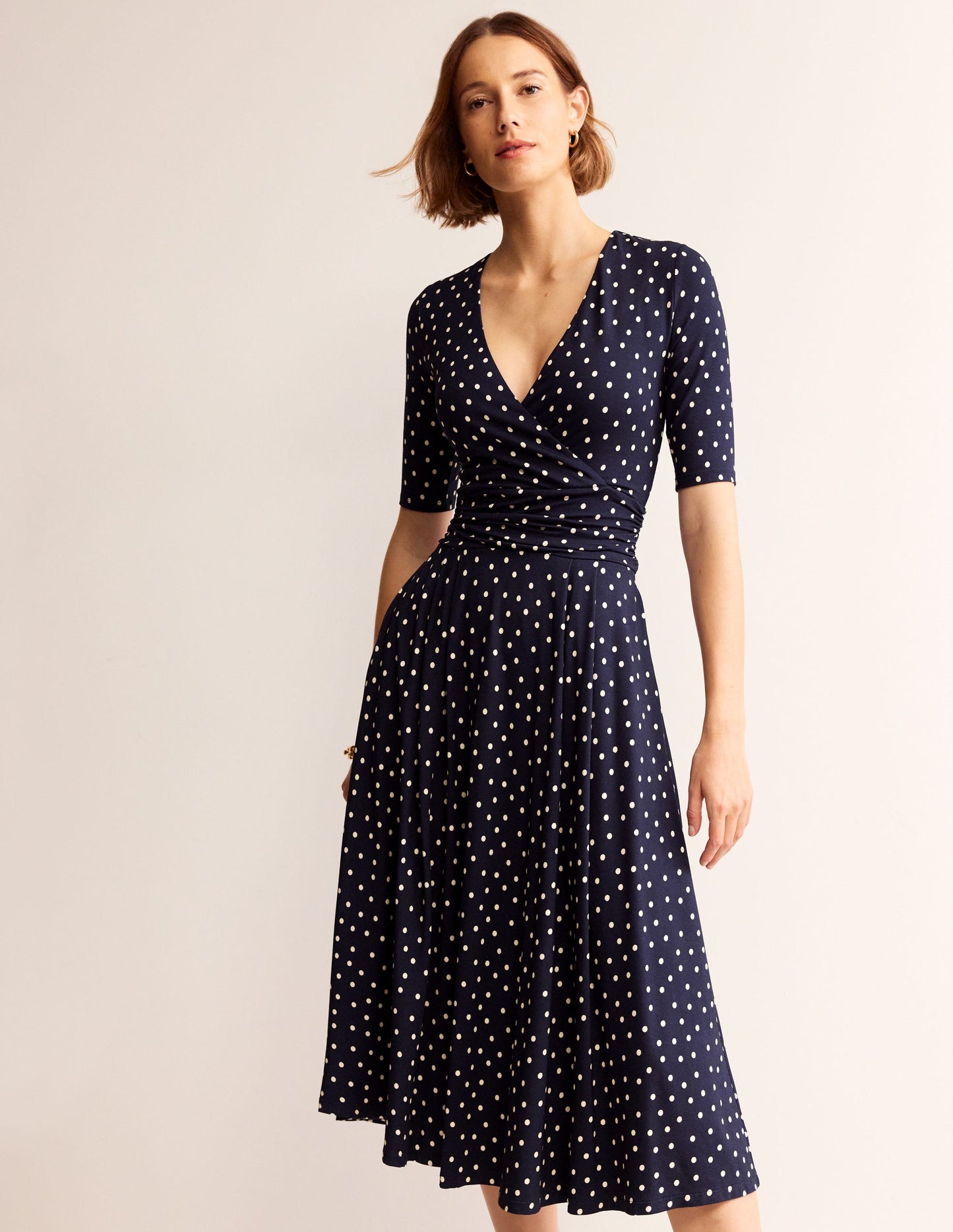 Kassidy Jersey Midi Dress-Navy, Scattered Brand Spot