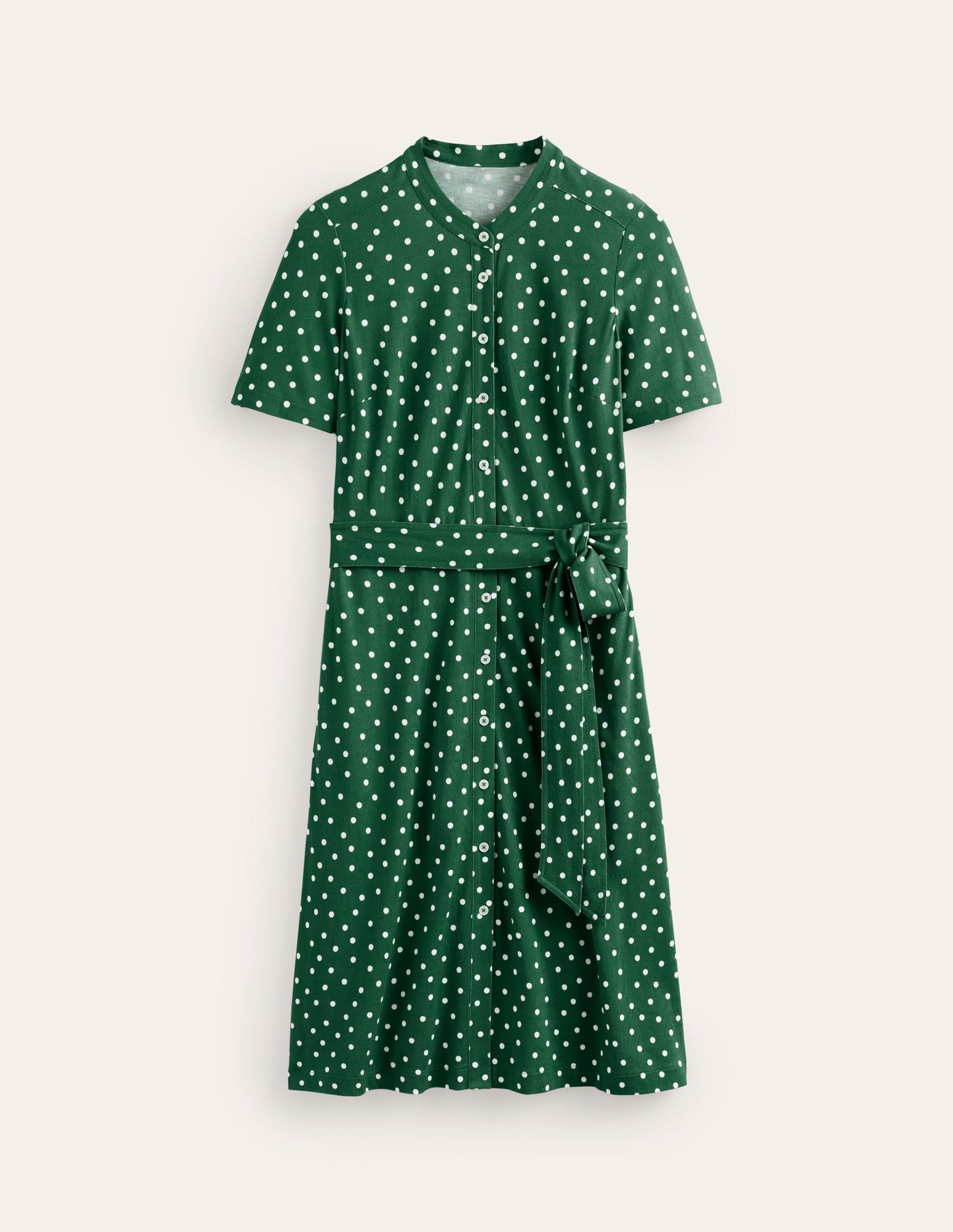 Julia Short Sleeve Shirt Dress-Green, Scattered Brand Spot