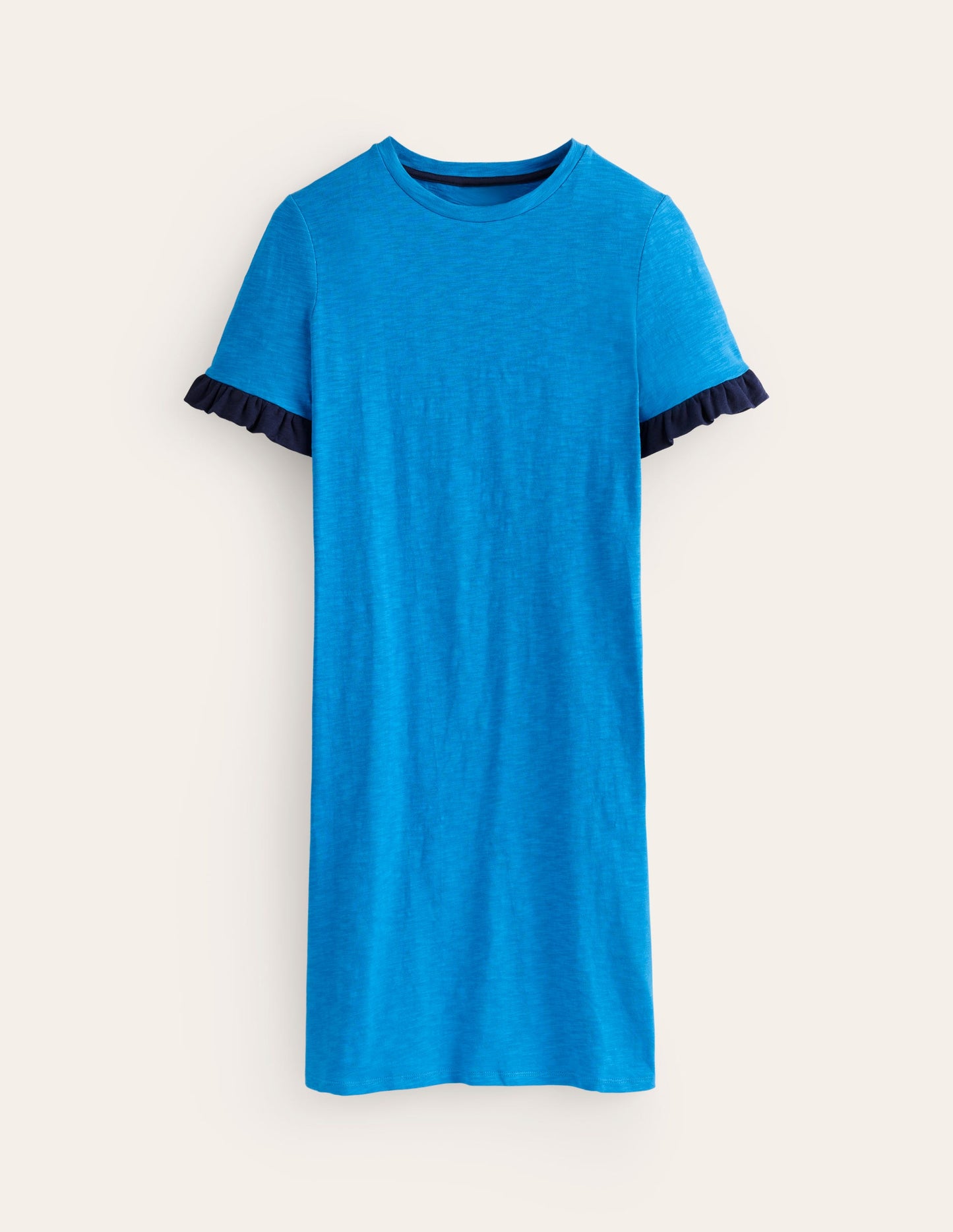 Emily Ruffle Cotton Dress-Brilliant Blue