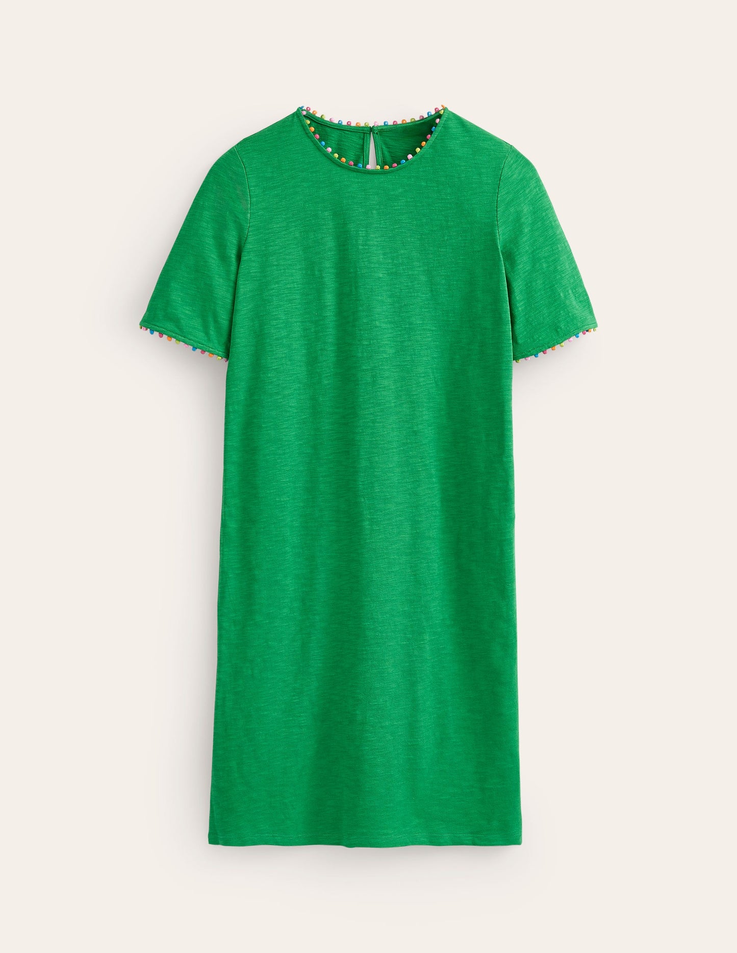 Ali Pom Sleeve Dress-Green Tambourine