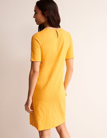 Ali Pom Sleeve Dress-Artisan's Gold